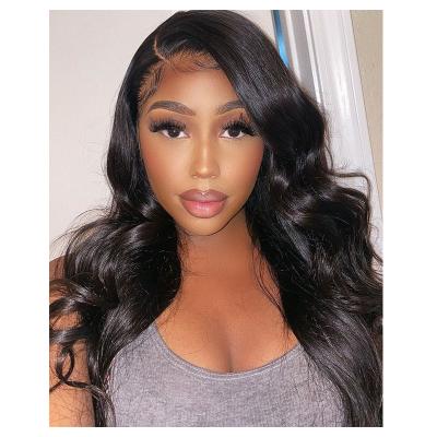 China Romans Wholesale Body Wave Long Body Wave Human Hair Raw Brazilian Hair Transparent Lace Wig Full Frontal Wig For Black Women for sale