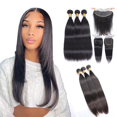 China No Shedding Romans Brazilian Human Hair Bundles With Closure, Bundles 100 Peruvian Raw Straight Hair, Virgin Hair for sale