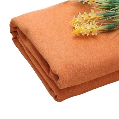 China Breathable Cotton Spandex Super Soft Feel Soft Hand Heather Single Yarn Dyed Fabric With Orange Color 200-240gsm for sale