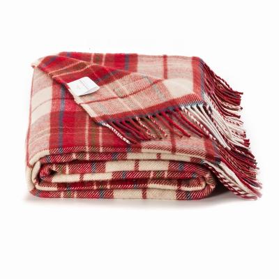 China Wholesale Custom Chunky Merino 100% Check Anti-pilling Wool Throw Blanket 100% Mexican Wool for sale