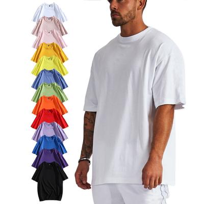 China Wholesale Custom Loose Drop Shoulder Quality Cotton T-shirt White Anti-wrinkle Men Oversized T-shirt for sale