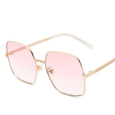 China 2020 New Arrival Fashion Sunglasses Women's Oversized Metal Square Sunglasses for sale