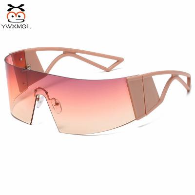 China Fashion XM Sunglasses Men Big Frame Lenses 2021 One Piece New Frameless Shades Women Sunglasses for sale