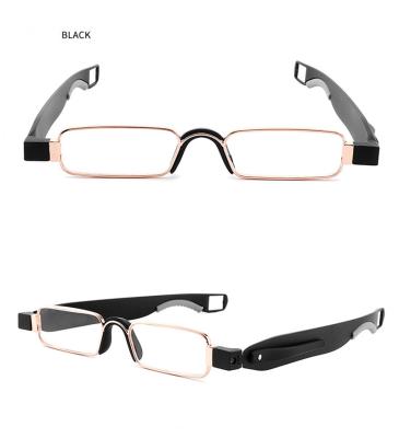 China Custom Classic Logo Retractable Classic Unisex Foldable OEM Vintage Metal Frame Square Reading Glasses for sale