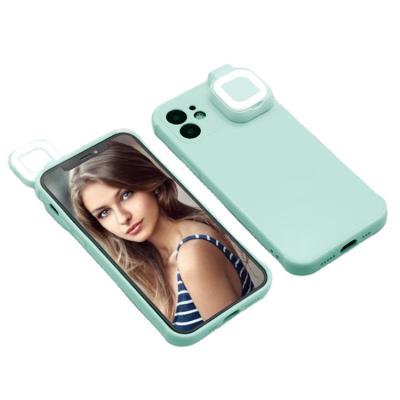 China New Dropshipping Luminous Led Selfie Light Phone Cases Ring Fill Flashlight Mobile Cover Girl Shockproof Case For iPhone 13 pro max for sale