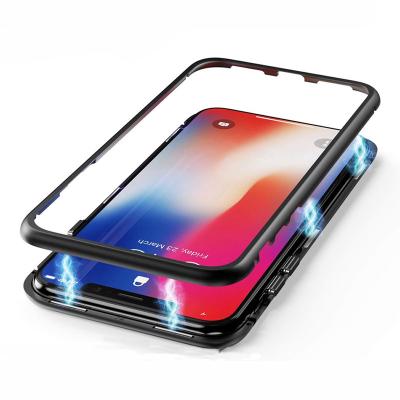 China Magnetic Phone Case Waterproof Protective Full Cover Case With Glass Screen Protector For Phone 11 Pro Max for sale