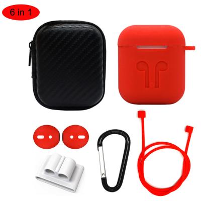 China Portable and Protective Silicone Cover Skin Silicone Case 6 in 1 for IOS Phone Wireless Earphone for sale