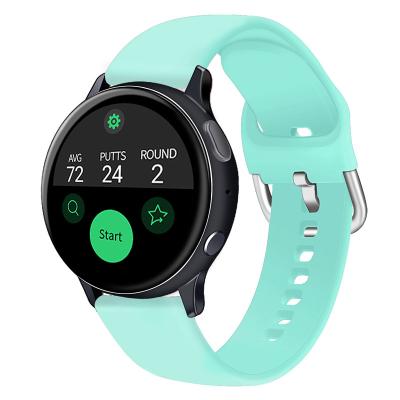 China Sports Silicone 20mm Replacement Wristband Samsung Galaxy Watch Strap Soft Rubber Band for sale