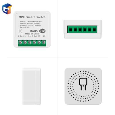 China G-Tech Wifi Control/Touch plus Tuya Smart 1 Band 2 Way 10A WIFI in Wall Smart Switch Module Compatible with Alexa Google Home for sale