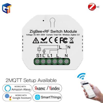 China G-Tech Wifi Control/Touch plus Alexa Compatible 1Gang 2 Smart Home Google Tuya Smart Zigbee Switch Wireless Remote Control Relay Module for sale