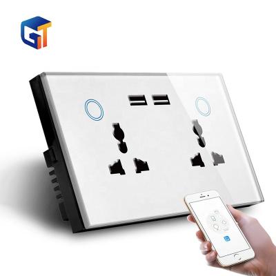 China Smart Home Automation System G-Tech Plus Smart Socket and Switches WIFI Life Phone App Power Control Socket Smart Enclosure Smart Socket Outlet for sale