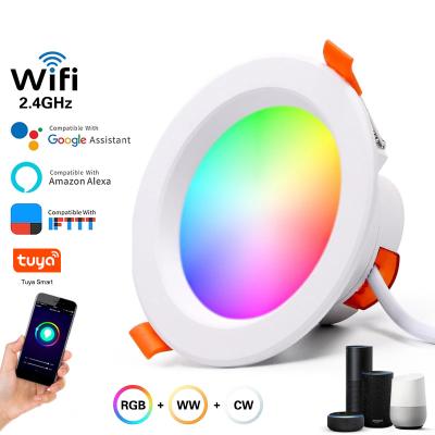 China Voice/G-Tech Remote/Group Control Plus LED Downlight WiFi TUYA Dimming Warm Cool Round Spot Light 7W 9W 15W RGB Changing Light Work With Alexa Google Home for sale