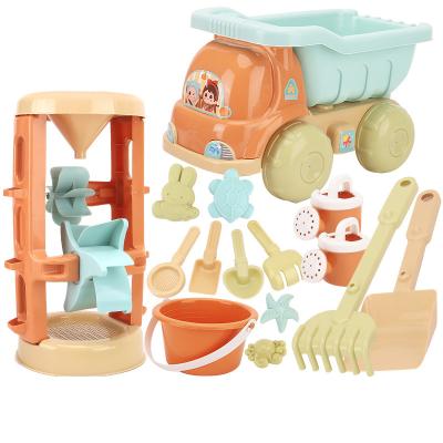 China Children's Beach Toy Summer Beach Toy 15 Pcs /set Bucket Shovel Hourglass Toys Beach and Sand Toys Water Play Toys for sale