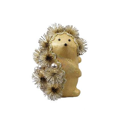 China Artificial Christmast Ornament Glitter Ornament, Champagne Gold Luxury Hedgehog, 2020 Hot-selling Products. for sale