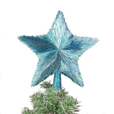 China Christamas Tree Decoration Factory Direct Sale Christmas Tree Star Decoration Twinkle Blue Star Top Christmas Ornaments for sale