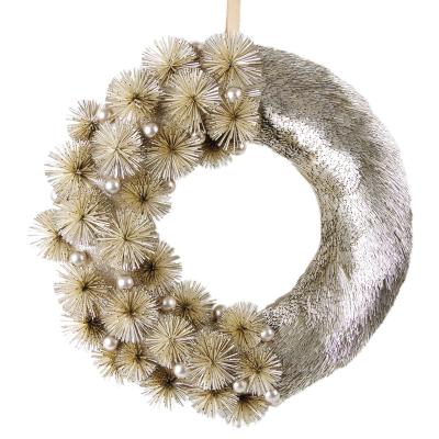 China glitter tube & Thin Craft Knot Tube Decoration Holiday Foam Christmas Gold Handmade Garland Flower Pattern For Front Entrance for sale