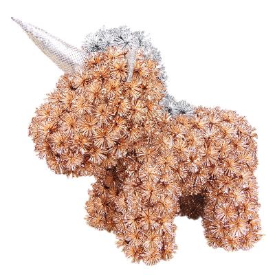 China Handcraft New Supplies Valentine's Day Gift Unicorn Party Decorations Glitter Flower Arrangement Craft For Christmas Ornament for sale