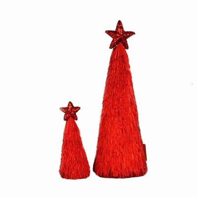 China Wholesale Mini Cone Christmas Tree With Star Supply Items Handmade Christmas Gift Ornament For Holiday/Wedding Decor for sale