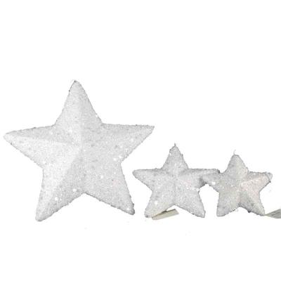 China 2022 New Custom Folk Art Christmas Decoration White Hanging Star for sale