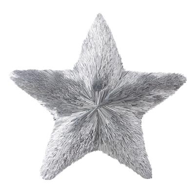 China Christamas Tree Decoration Glitter Home Decoration Hanging Christmas Tree Ornament Silver Star Ornament for sale