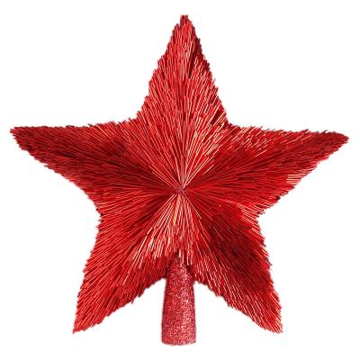 China Christmas Star Ornament Red Christmas Tree Handmade Decoration Christamas Tree Topper for sale