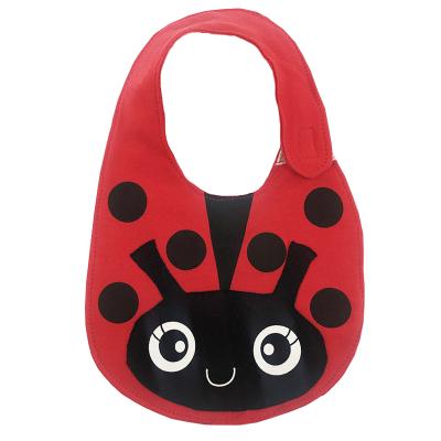 China Ladybird Washable Soft Comfortable Organic Cotton Child Infant Baby Bibs for sale