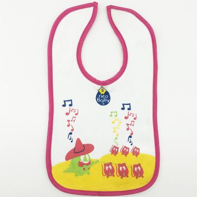 China Washable Cartoon Singing Comfortable Soft Organic Cotton Kid Babies Bib for sale