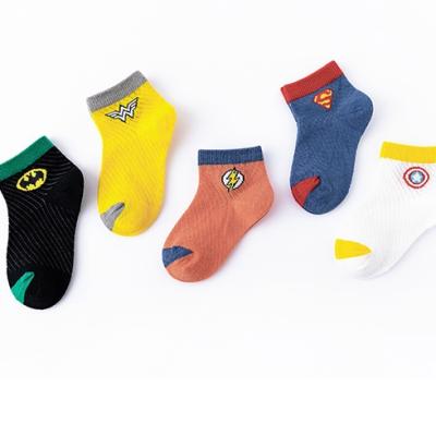 China Baby Superhero Cartoon Socks Summer Mesh QUICK DRY Socks For Kids Boys for sale