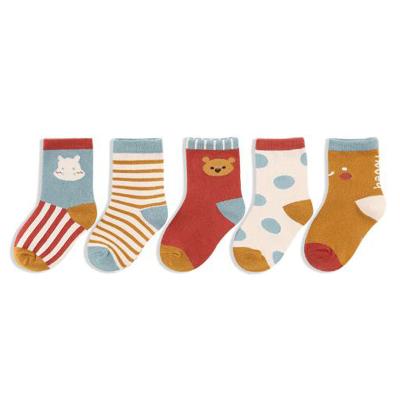 China 5 Pairs Sporty In 1 Pack Autumn Fashion Cute Boys Socks Spring Cartoon Children Socks for sale