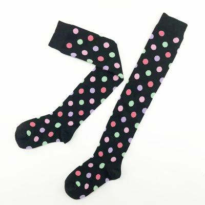 China Breathable Custom Design Logo OEM Kids High Quality Colorful Knee High Cotton Long Socks For Girls for sale