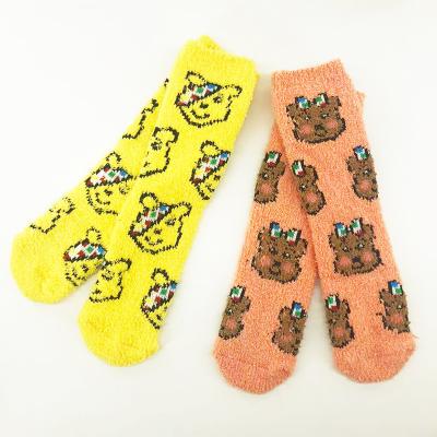 China Breathable Custom Design Logo OEM Warm Thick Winter Crew Socks For Women for sale