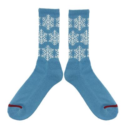 China Wholesale Winter Snowflake Warm Terry Novelty Men's Crew Socks Fuzzy Sweat-absorbent Socks for sale