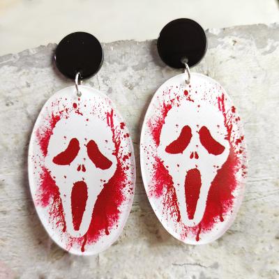 China TRENDY Horror Acrylic Resin Stud Earrings Fashion Halloween Skull Acrylic Stud Earrings For Women Girls Jewelry for sale