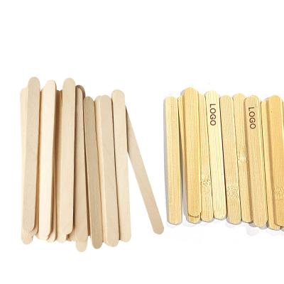 China Custom Sustainable Biodegradable Wooden Logo Popsicle Bamboo Ice Cream Stick for sale