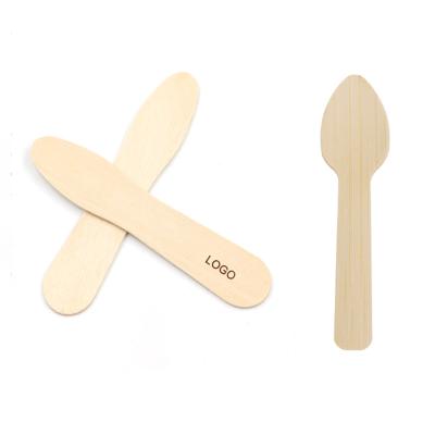 China Viable Custom Printed Logo Stick Popsicle Cream Sticks Small Ice Cream Stick Spoon for sale