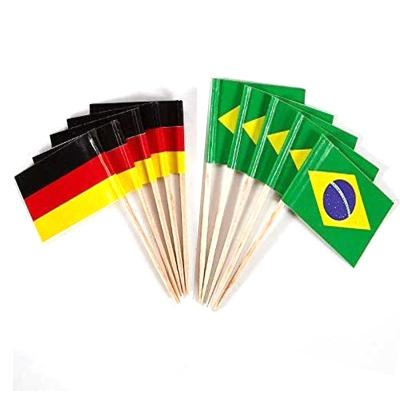 China Disposable Food Cheeseplate Appetizers Flag Picks White Cupcak Cake Decorating Toothpick Flag for sale