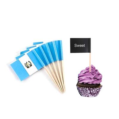 China Mini Disposable Flag Stick Cake Toppers Flag Toothpicks Cocktail Sticks Food Flag Topper Selection for sale