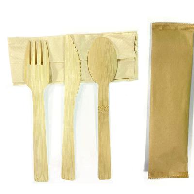 China Wholesale New Design Disposable Knife Spoon Fork Bamboo Wooden Cutlery Set Disposable Wooden Spoon Fork Knife for sale