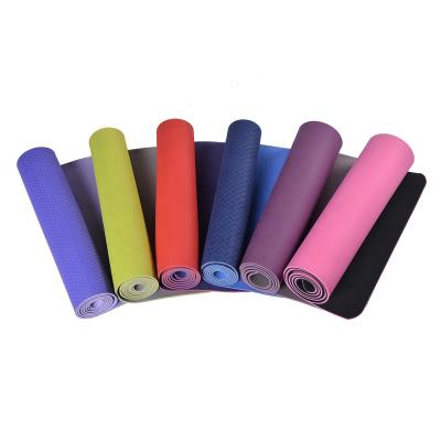 China Yoga Exercises Double Layer 6mm Anti Slip Tape Eco Friendly Yoga Mat Exercise Mat for sale