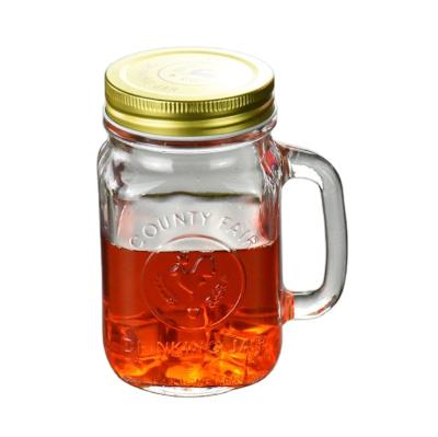 China Beer 500ml Glass Rooster Cup Glass Beer Drink Fruit Juice Mason Cold Drink Cup Tea Milk Cup With A Lid for sale