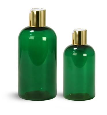 China Personal Care PET Plastic Bottles , Green Boston Round Bottles With Different Caps Only In Bulk for sale