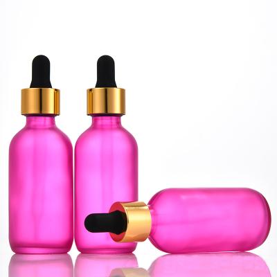 China Personal Care New Arrival Rose Glass Bottle Essential Oil Dropper Bottle 30ml Customized Dropper Bottle for sale