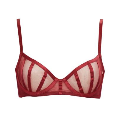 China Breathable Women's Mesh Net Transparent Sexy Ultra-thin Bra for sale