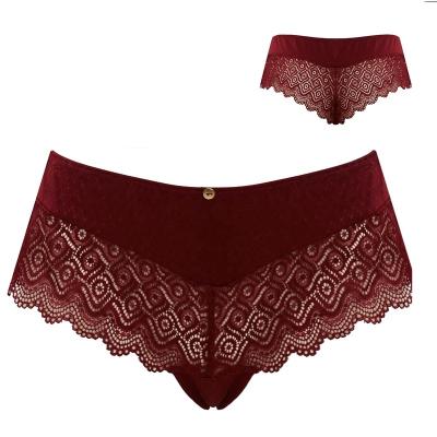 China Ladies Sexy Jacquard Design Micro Boyleg Fabric Shorts Young Girl Comfortable Solid Panties for sale