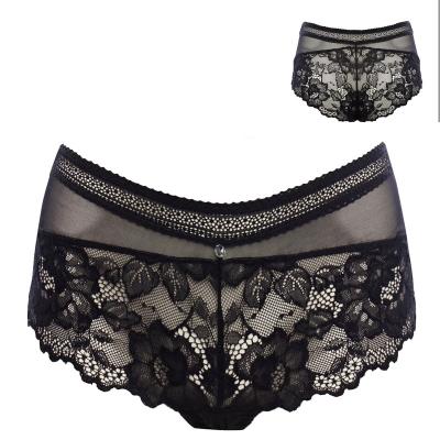 China Hot Sexy Design Ladies Lace Up Boyleg Shorts Comfy Solid Young Girl Panties Customized Lace Brief Lingerie for sale