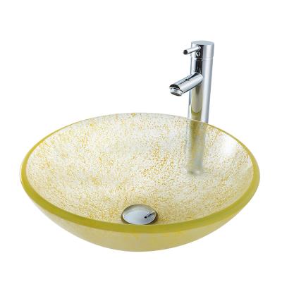 China Factory direct sales 460*330*110 mm high-end glass vanity basin high-end glass vanity wash basin modern Hto modern glass basin for bathroom for sale