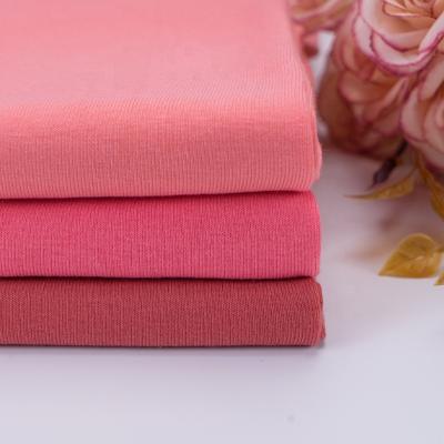 China Memory 65% ​​Polyester 30% Rayon Cotton 5% Spandex Eco-Friendly CVC Knit Plain Jersey Fabric 4 Way Stretch For Outerwear for sale