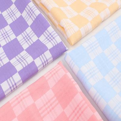 China Double Sided Interlocking Textiles Popular Custom Plaid Fabrics Polyester Spandex Blend Fabric Shrink-Resistant for sale