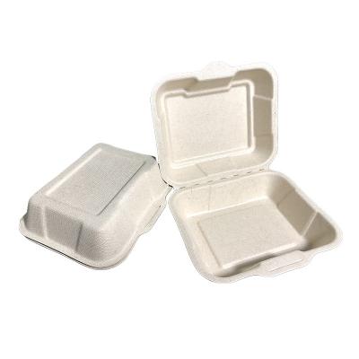 China Compostable biodegradable less one 90 day biodegradable custom bagasse takeaway /two compartment /oven disposable food container with lid Te koop