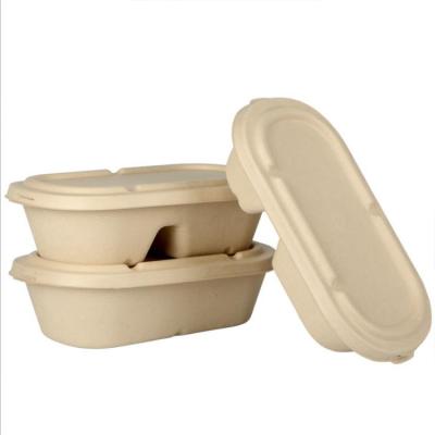 China Compostable Biodegradable Within 90 Day Best Factory Price Disposable Biodegradable Food Container Fiber 2 Compartments Food Bowl Te koop